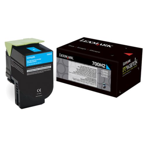 LEXMARK 700H2 CYAN HIGH YIELD TONER CARTRIDGE