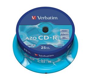 Verbatim CD-R 52x Speed 700mb Crystal Azo 25 Spindle