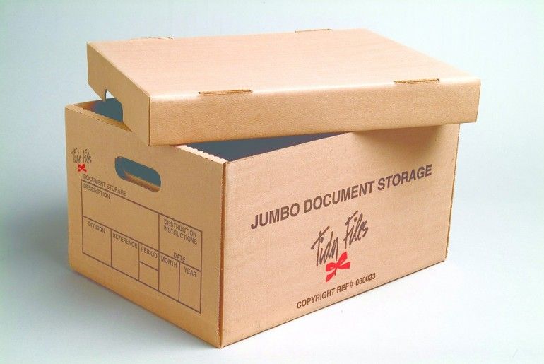 Tidy Files Jumbo Document Storage Box With Lid | Archive Box