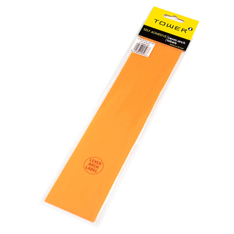 Tower Lever Arch Label 12(70mmx320mm) Florescent Orange