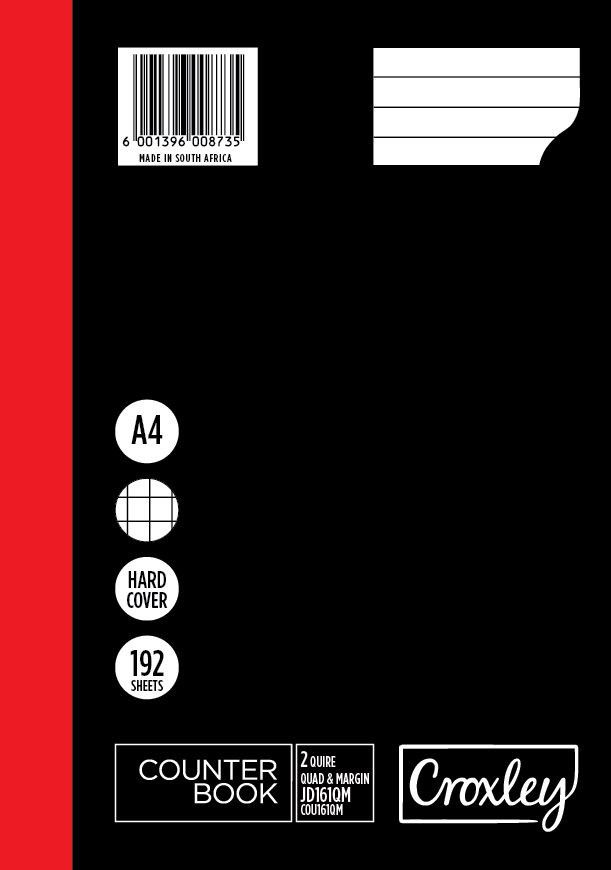 Croxley JD161A 2Quire Ruled,Quad Margin Counter Book | Counter Books