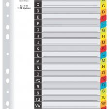Bantex A4 A-Z 20 division Polyprop Index | File Dividers and Indices - PVC