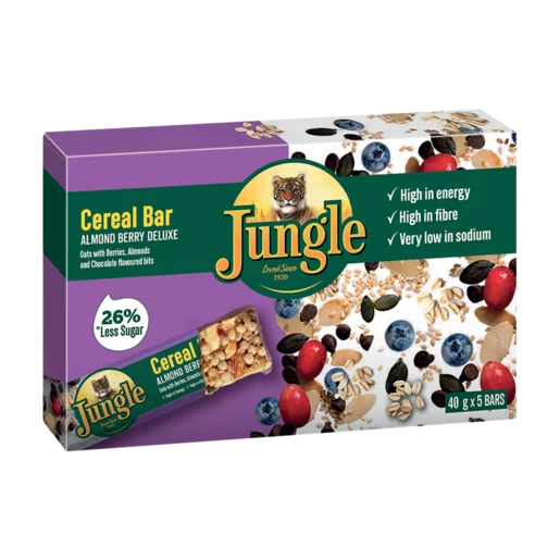 Jungle Cereal Bars Almond Berry Deluxe 5x40g | Biscuits