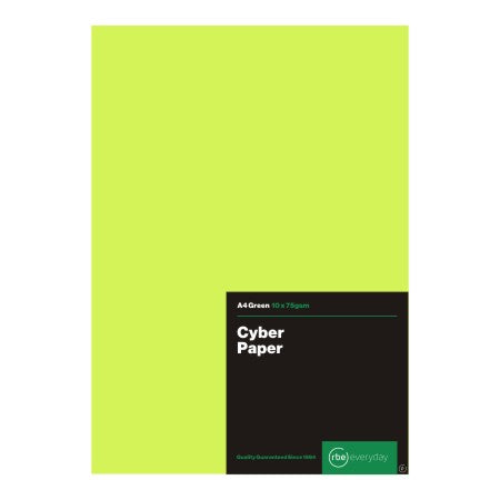 RBE Cyber Green Paper 75gsm Pack 100 | Coloured Paper