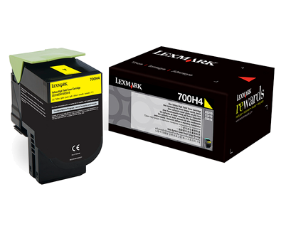 LEXMARK 700H4 YELLOW HIGH YIELD TONER CARTRIDGE