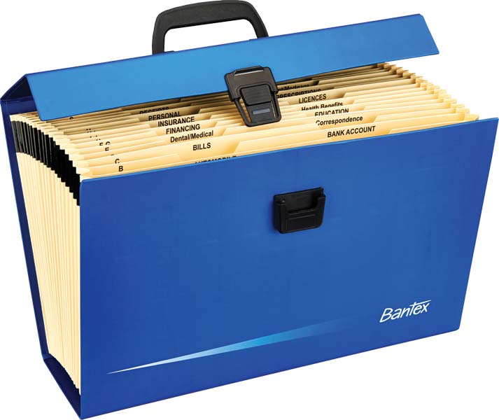Bantex Expanding File Foolscap A-Z Blue | Expanding File