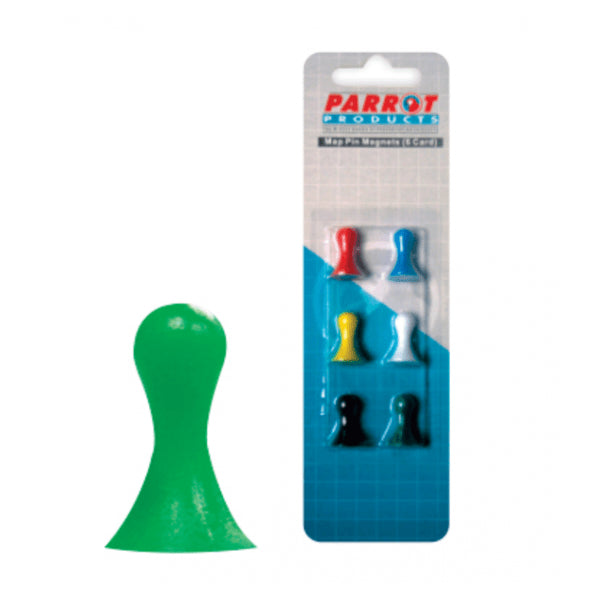 Parrot Magnets Map Pins (25-Box) Green 16mm | Magnetic Flex Strips