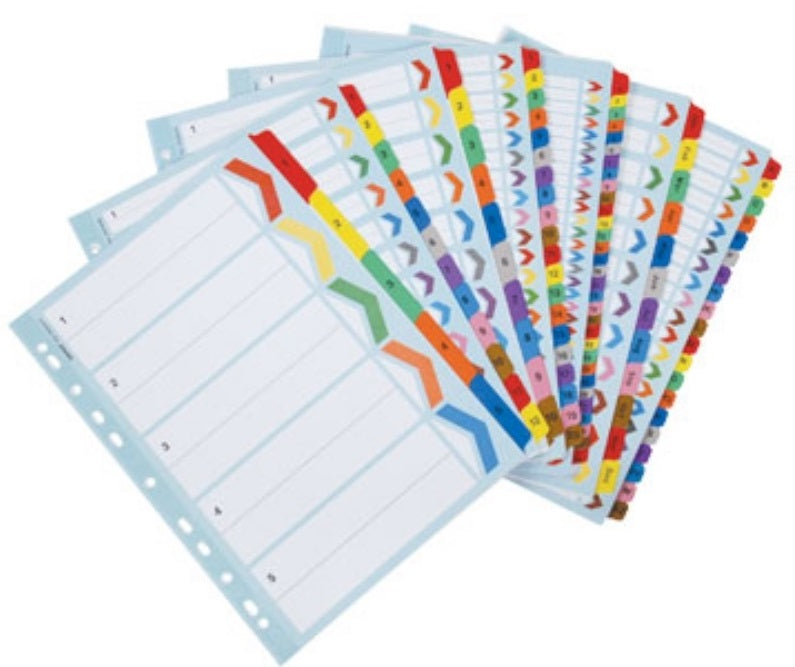 Rexel 10 Tab Division Bright Board