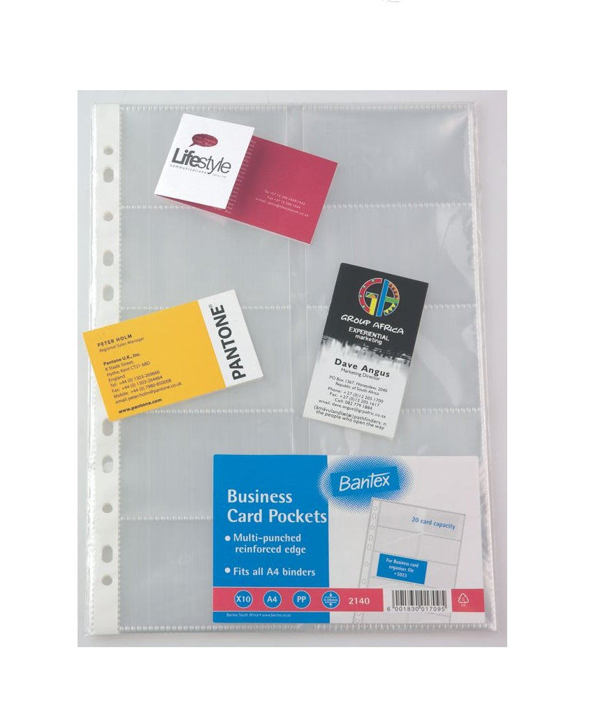 Bantex Bus. Card Pocket A4 10 Division