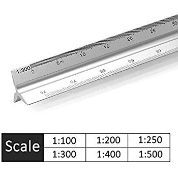 TECHNICAL DRAWING ARCHITECTS SCALE RULER-1:100-1:200-1:250-1:300-1:400-1:500