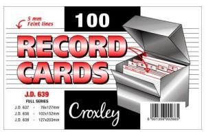 Croxley JD639 Record Cards 127mmx203mm