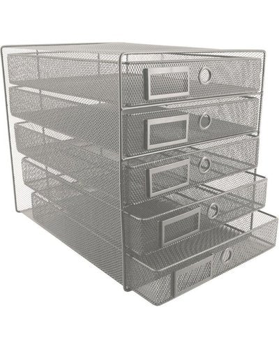 Filing System 5 Drawers 270W x 310H x 350D(mm) Silver | Drawer Storage Systems