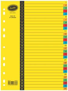 Bantex 1-31 Board Index 5 Colour