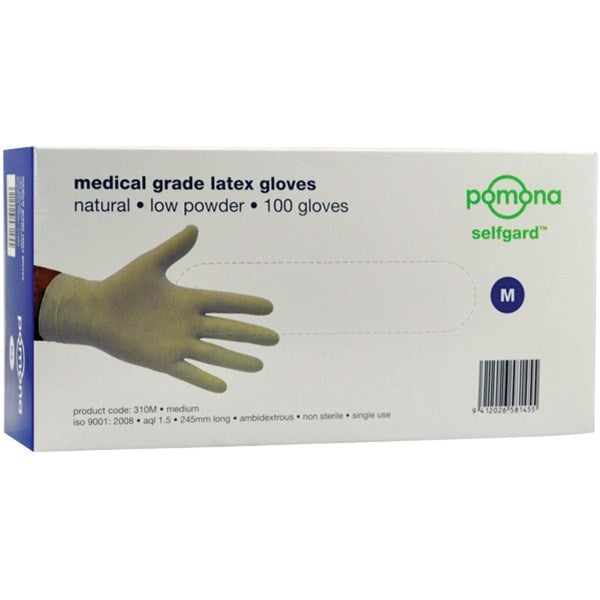 Gloves Latex Low Powder Medium 100s Pack | Cleaning Materials