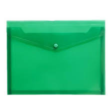 Pp Env A4 Grn Button Wallet