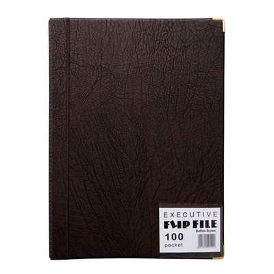 Exec Flip File 100 Page Black