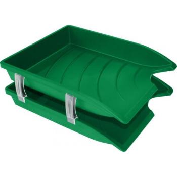 Bantex Optima Grn Letter Tray +Risers | Letter Trays