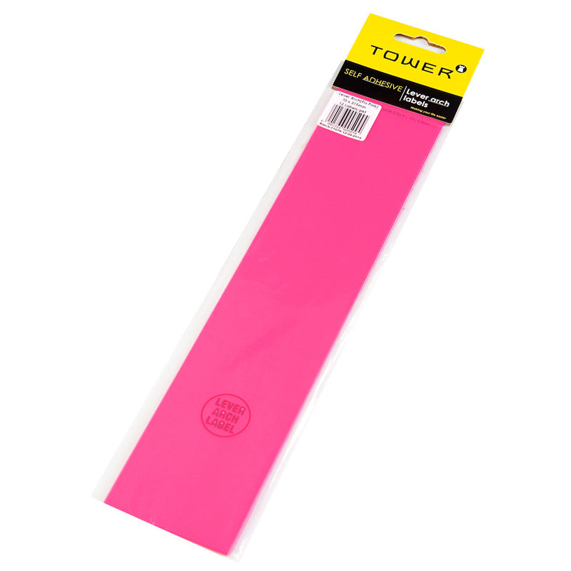 Tower Lever Arch Label 12(70mmx320mm) Florescent Pink