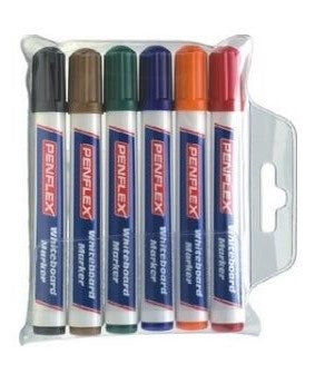 Penflex WB15 White Board Marker Pack 6 Assorted