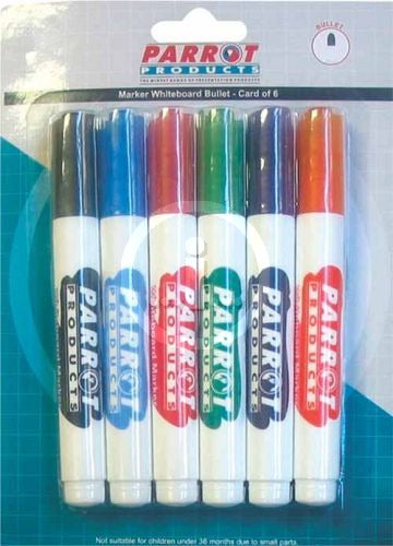 Parrot Marker Whiteboard Bullet Carded 6 | Whiteboard Pens