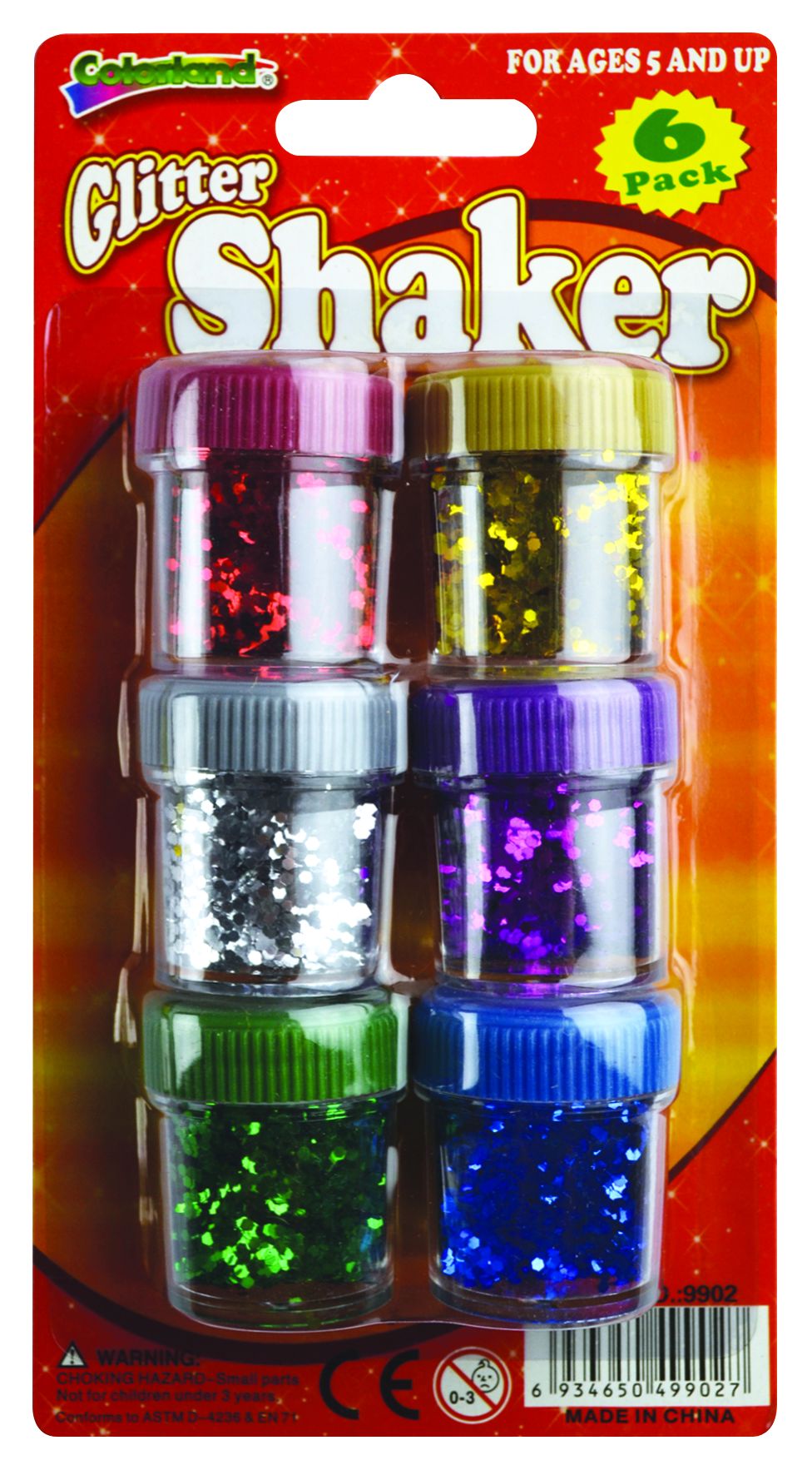 Glitter Shakers 6 Pack Assorted