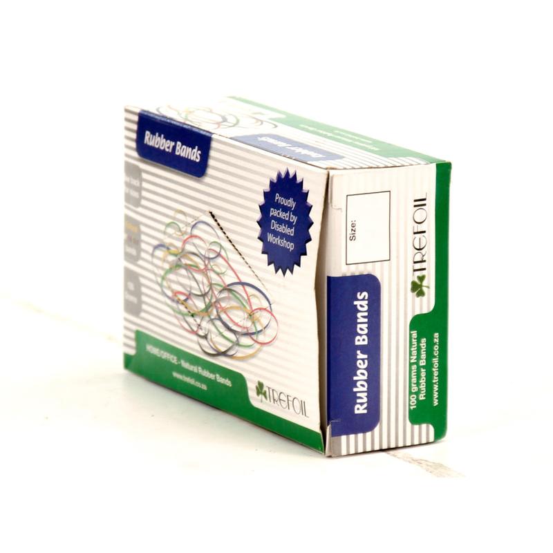 Trefoil Rubber Bands 100g No.128 Box | Rubber Bands