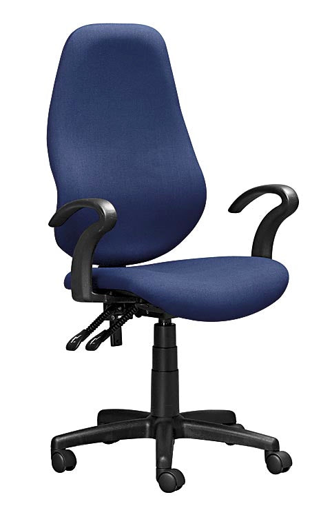 Synchro High Back Chair - Blue- With Flamigo Arms (Delivery to Main Centres Only)