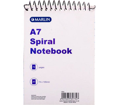 MARLIN A7 NOTEBOOK 72PG TOP SPIRAL | Notebooks