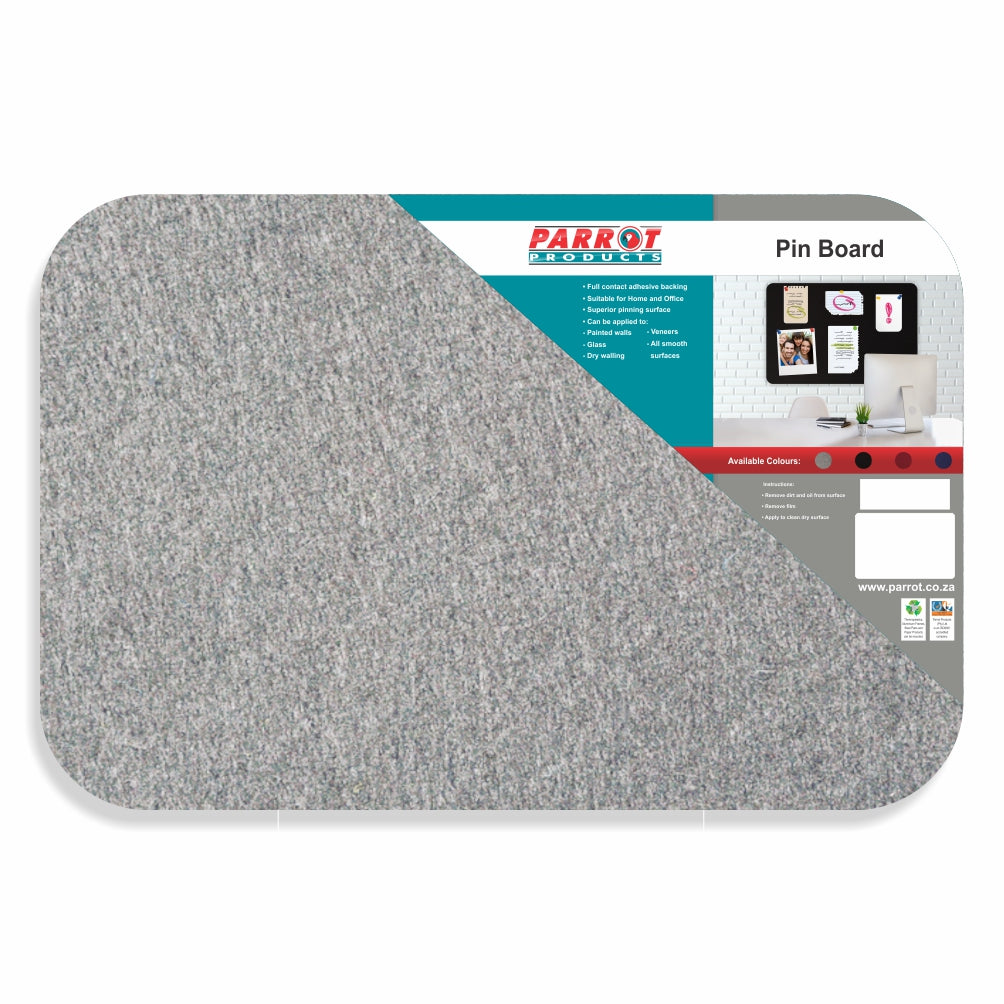 Adhesive Pin Board No Frame - 900x600mm Grey