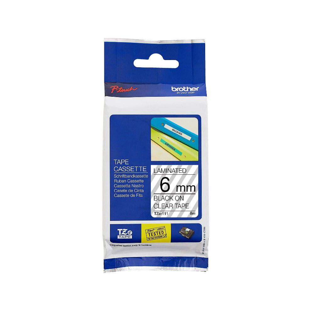 6MMx8 BLACK ON CLEAR TAPE