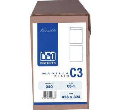 C3 Manilla Gummed Envelope Box 250 | C3 Envelopes