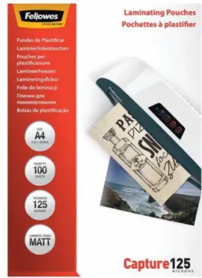 FELLOWES 5328501 Fellowes Laminating Pouch Matt A4 250mic 100's | Laminating Pouches