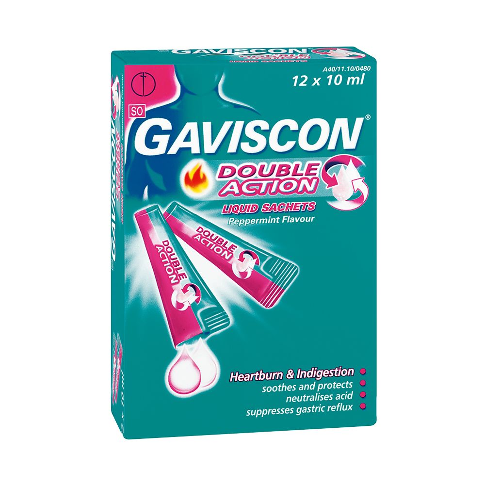 GAVISCON DOUBLE ACTION ANTACID PLUS LIQUID 12X10ML