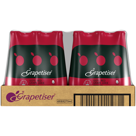 Grapetiser Sparkling Red Grape Juice 24 x 275ml | Juices & Soft Drinks