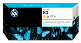 HP NO 80 YELLOW PRINTHEAD WW LONG LIFE SMART PRINTHEAD FOR USE ONLY IN HP DESIGNJET 1050C OR 1055CM PRINTER. CONTAINS A PRINTHEAD AND A PRINTHEAD CLEANER. | Hewlett Packard Inkjet Cartridges Genuine