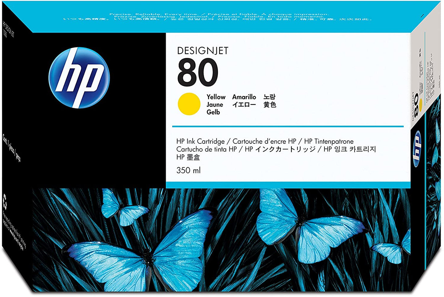HP NO 80 YELLOW INK CARTRIDGE 350ML WW SMART INK CARTRIDGE FOR USE ONLY IN HP DESIGNJET 1050C OR 1055CM | Hewlett Packard Inkjet Cartridges Genuine