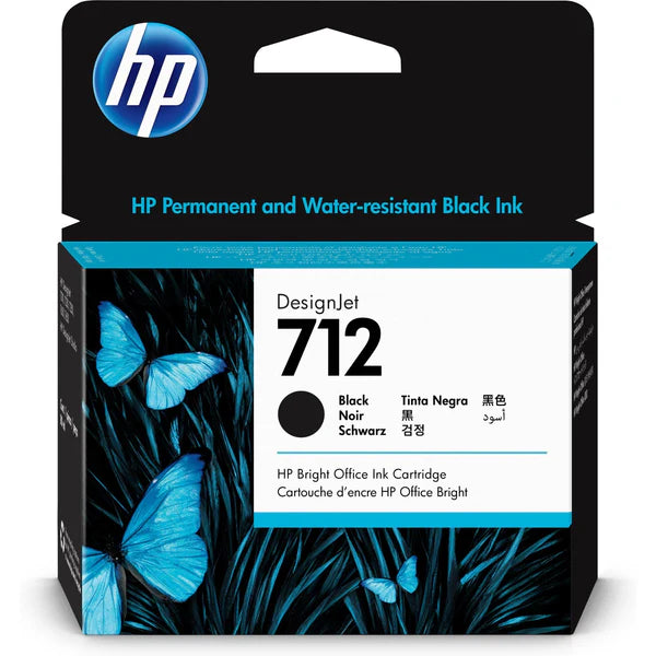 HP 712 80ml Original Black Designjet Ink Cartridge | Hewlett Packard Inkjet Cartridges Genuine