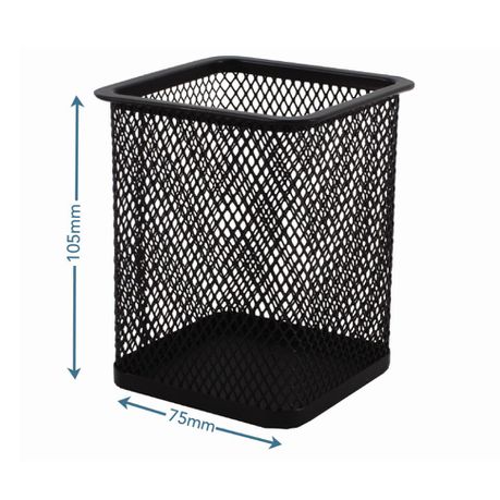Mesh Square Pen Holder M105 - Black | Desk Organisers