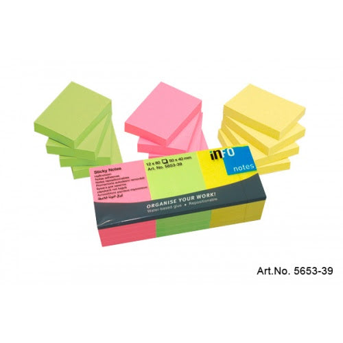 INFO NOTES 50X40 BRIGHT 4x3 PAD | Adhesive Note Pads