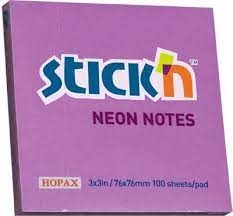 Stick n Notes 76x76mm Neon Purple | Adhesive Note Pads