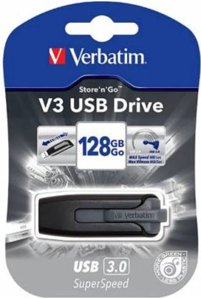 VERBATIM V3 STORE AND GO 128GB GREY | Flash Drives