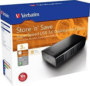 VERBATIM 3TB 3.5"STORE N SAVE USB 3.0 HARD DRIVE GEN 2 BL | Portable and External Hard Drives
