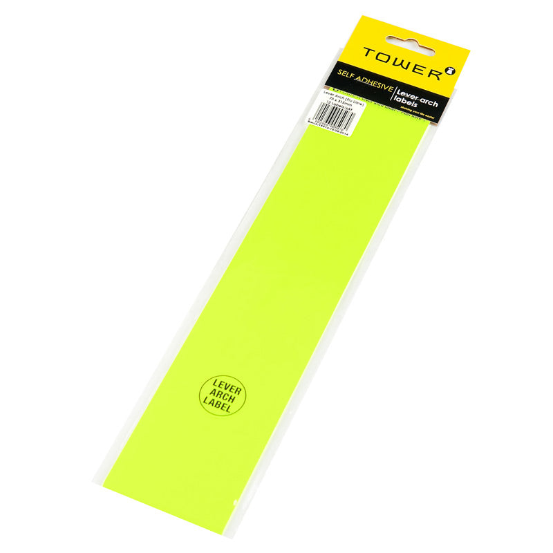 Tower Lever Arch Label 12(70mmx320mm) Florescent Lime