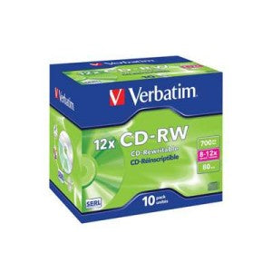 Verbatim CD-Rw 12x Speed 700mb 10 Pack