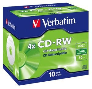 Verbatim CD-Rw 4x Speed 700mb 10pack