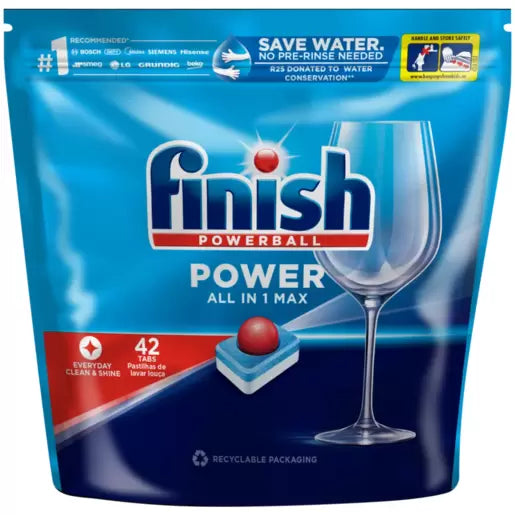 Finish Regular Power All in 1 Max Dishwashing Tablets 42 Pack | Cleaning Materials