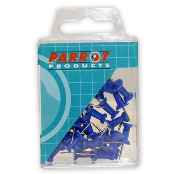 Parrot Thumb Tacks Carded Pack 25 Blue