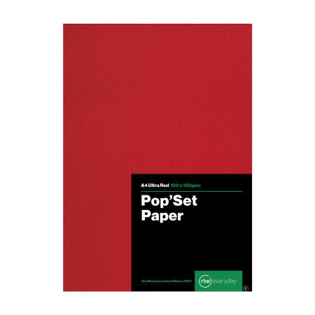 RBE Paper Pop Set Ultra Red A4 120gsm Pack 10 | Coloured Paper
