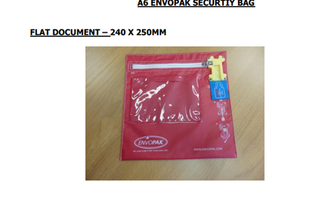 FLAT DOCUMENT BAG 240 X 250 | Security Bags