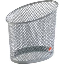 ALBA MESH PENCIL CUP METALLIC GREY | Desk Sorter